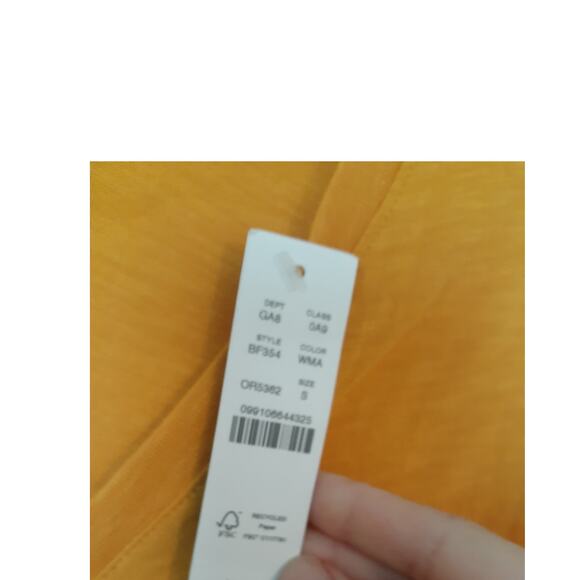 J. Crew Vintage Cotton Orange Short Sleeve V Neck T Shirt S NEW Minimalist - Picture 3 of 5